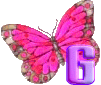 GIF animado (30600) Letra g mariposa rosa