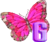 GIF animado (30600) Letra g mariposa rosa