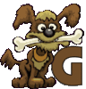 GIF animado (31684) Letra g perro hueso