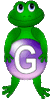 GIF animado (31809) Letra g rana verde