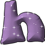 GIF animado (33071) Letra h glitter morada