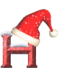 GIF animado (41150) Letra h gorro santa claus
