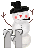 GIF animado (41214) Letra h hombre nieve