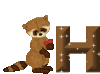 GIF animado (30320) Letra h mapache