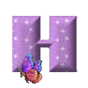 GIF animado (30566) Letra h mariposa romantica
