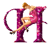 GIF animado (34129) Letra h mujer glitter