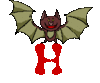 GIF animado (38307) Letra h murcielagos halloween
