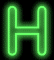 GIF animado (42246) Letra h neon verde
