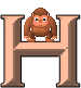 GIF animado (30794) Letra h orangutan