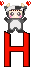 GIF animado (31136) Letra h osito panda