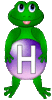 GIF animado (31810) Letra h rana verde