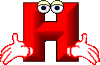 GIF animado (44325) Letra h roja manos