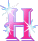 GIF animado (44944) Letra h rosa diamantes