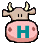 GIF animado (32319) Letra h vaquita