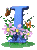 GIF animado (36869) Letra i azul flores