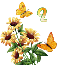 GIF animado (36948) Letra i flores mariposas