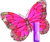 GIF animado (30602) Letra i mariposa rosa