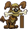 GIF animado (31686) Letra i perro hueso