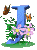 GIF animado (36870) Letra j azul flores