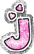 GIF animado (33369) Letra j corazones glitter rosa