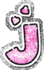 GIF animado (33369) Letra j corazones glitter rosa