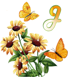 GIF animado (36949) Letra j flores mariposas