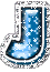GIF animado (32909) Letra j glitter azul
