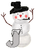 GIF animado (41216) Letra j hombre nieve