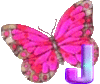 GIF animado (30603) Letra j mariposa rosa
