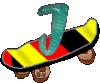GIF animado (39692) Letra j monopatin