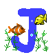GIF animado (31484) Letra j peces
