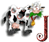 GIF animado (32269) Letra j vaca divertida