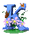 GIF animado (36871) Letra k azul flores