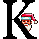 GIF animado (40843) Letra k cabeza papa noel