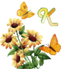 GIF animado (36950) Letra k flores mariposas