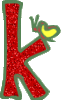 GIF animado (33988) Letra k glitter mariposa