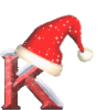 GIF animado (41153) Letra k gorro santa claus