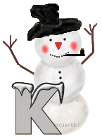 GIF animado (41217) Letra k hombre nieve