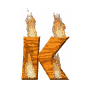 GIF animado (37685) Letra k madera ardiendo