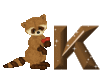 GIF animado (30323) Letra k mapache