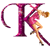 GIF animado (34132) Letra k mujer glitter