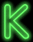 GIF animado (42252) Letra k neon verde