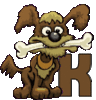GIF animado (31688) Letra k perro hueso