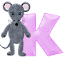 GIF animado (32084) Letra k raton gris