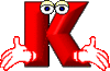 GIF animado (44328) Letra k roja manos
