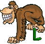 GIF animado (30760) Letra l chimpance