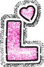GIF animado (33371) Letra l corazones glitter rosa