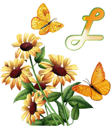 GIF animado (36951) Letra l flores mariposas