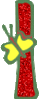GIF animado (33989) Letra l glitter mariposa