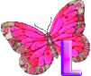 GIF animado (30605) Letra l mariposa rosa
